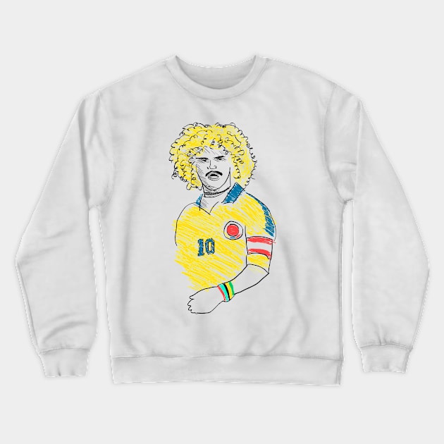 Pibe Valderrama Crewneck Sweatshirt by juanc_marinn